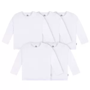 5-Pack Baby & Toddler White Long Sleeve Tees