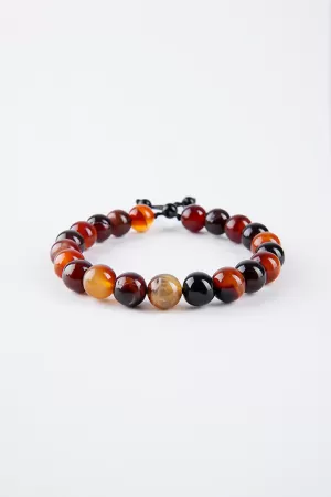 Adjustable Beaded Bracelet - Brown