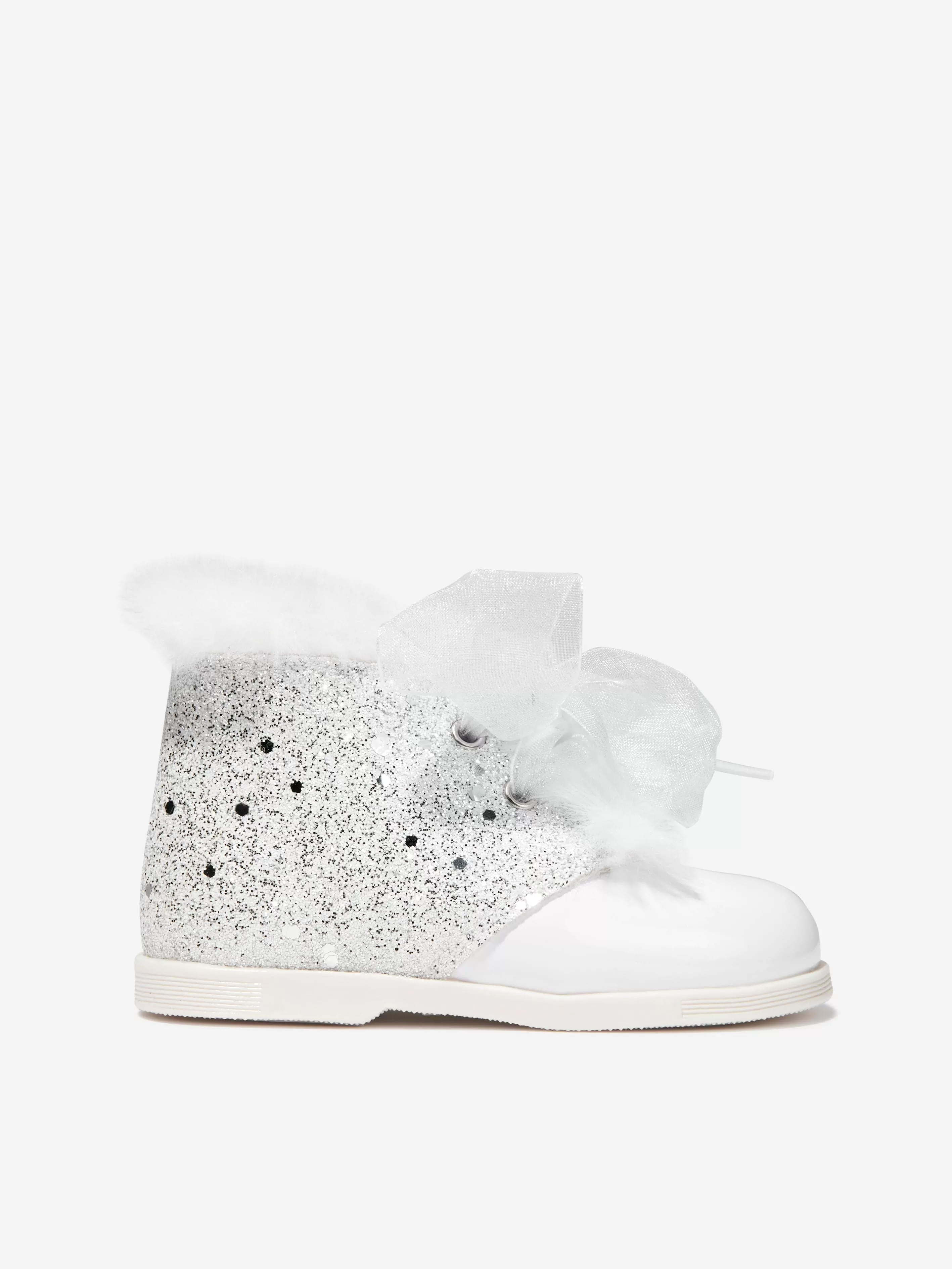 Andanines Girls Patent Leather Glitter Boots