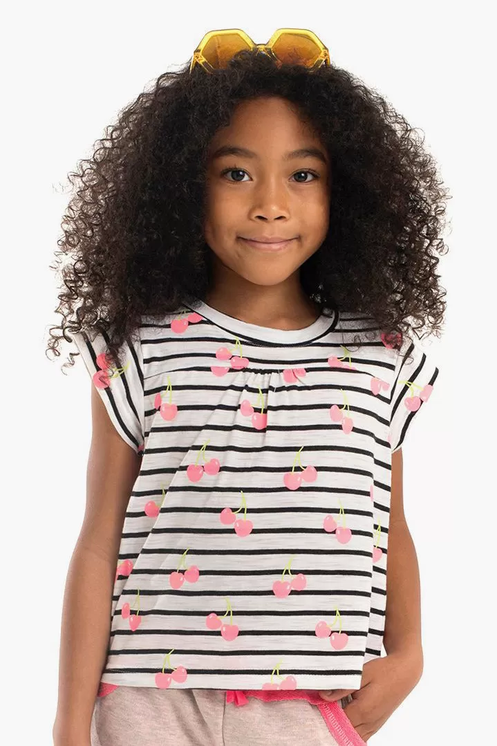 Appaman Elsa Girls Shirt - Black White Stripe (Size 4 left)