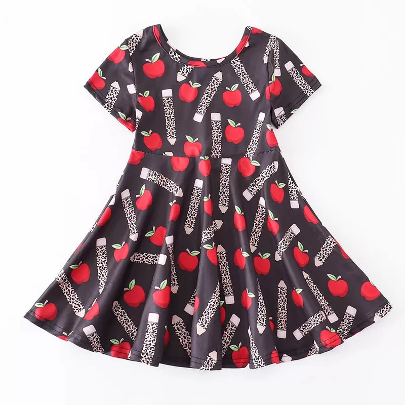 Apples & Leopard Print Pencils Dresses