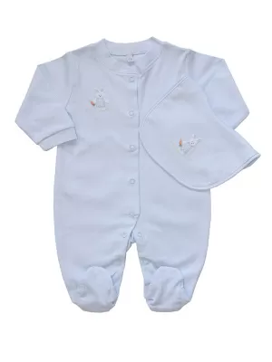 Baby Boy Blue Bunny Body Suit with Footsies