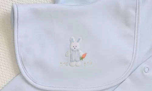 Baby Boy Blue Bunny Body Suit with Footsies