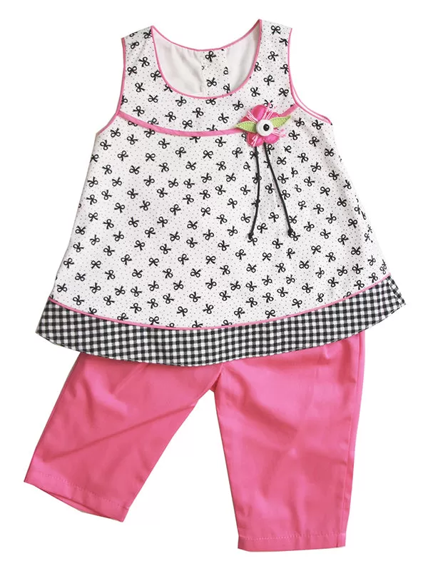 Baby Girls Dress with Pink Crop Pants