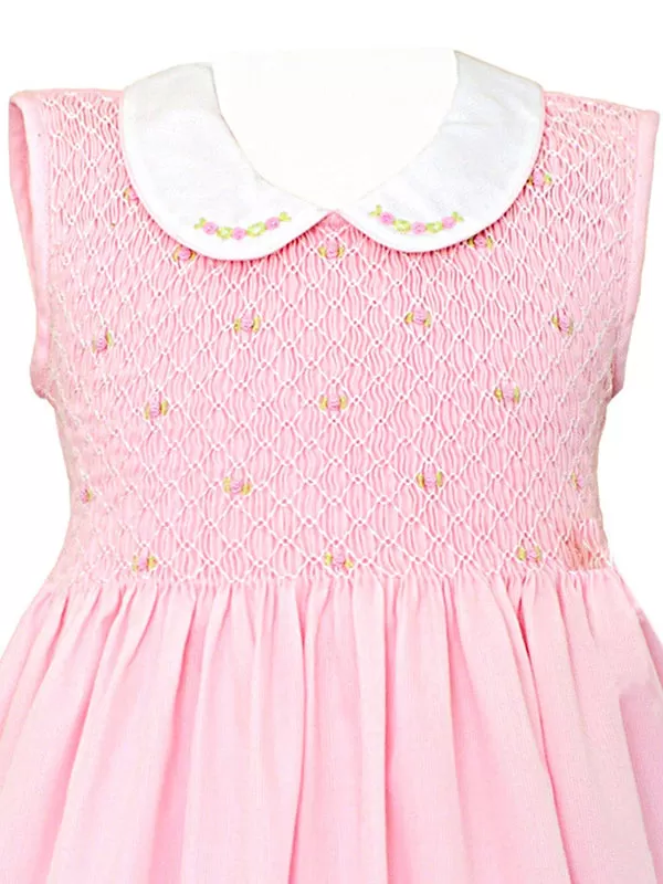 Baby Girls Pink Sleeveless Smocked Dress Newborn Size