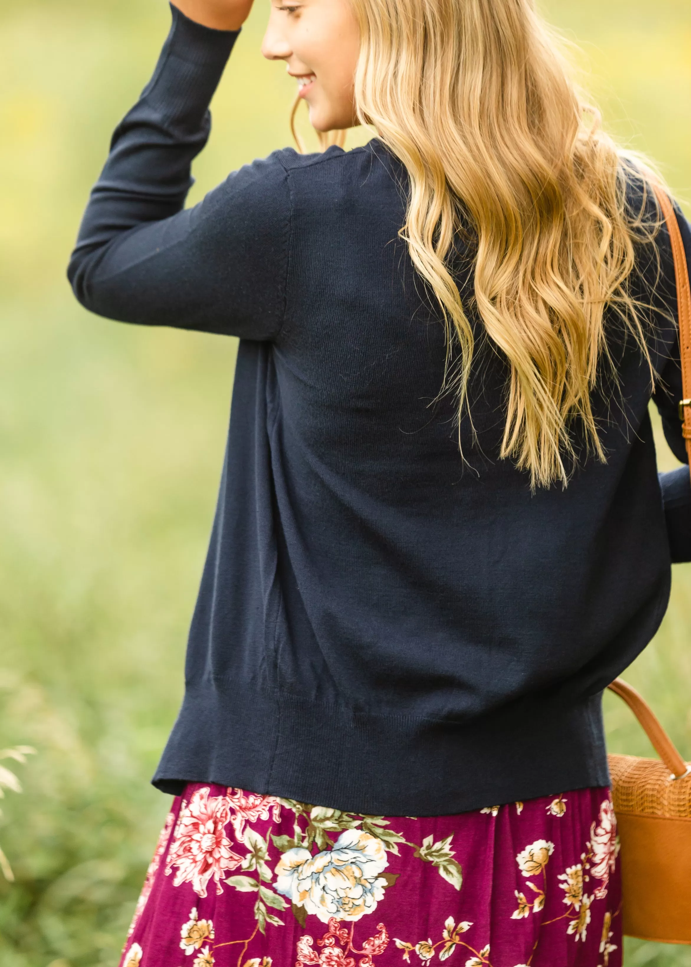 Basic   Classic Navy Cardigan