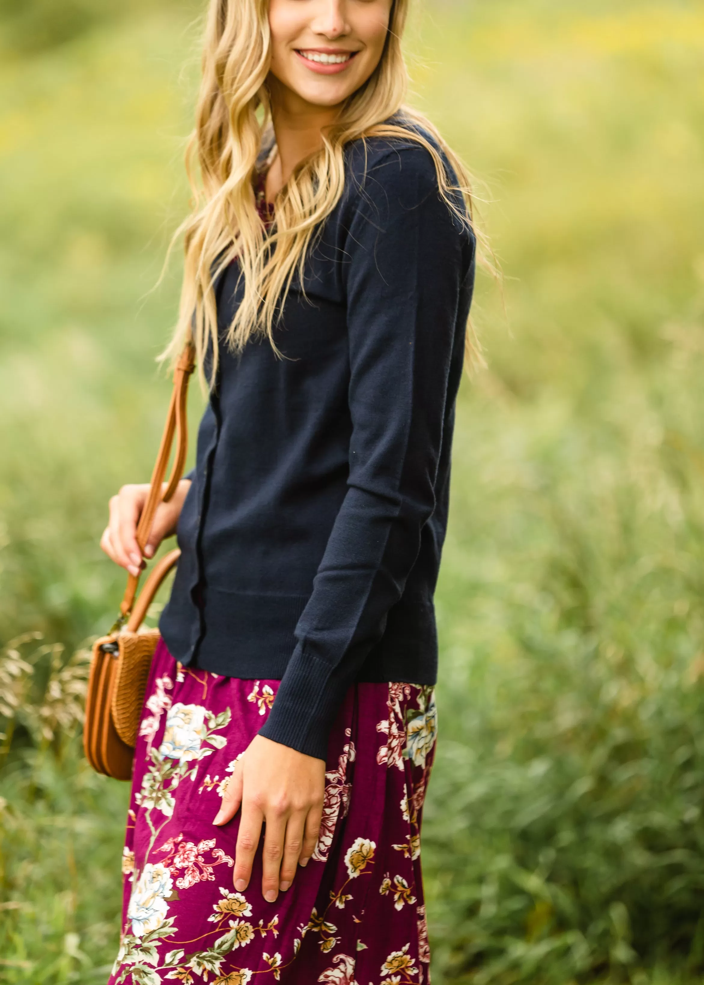 Basic   Classic Navy Cardigan