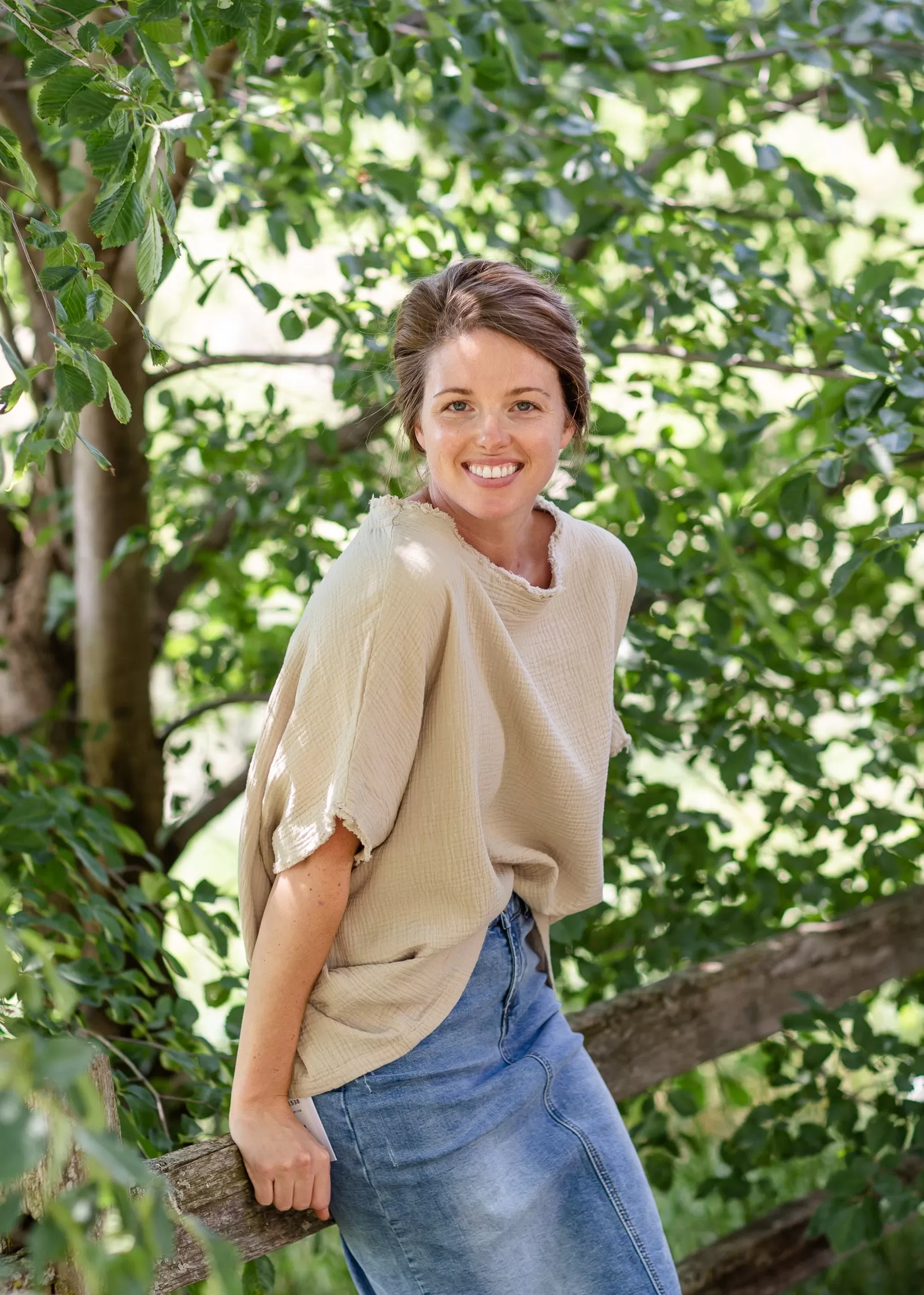 Beige Textured Boat Neck Top - FINAL SALE