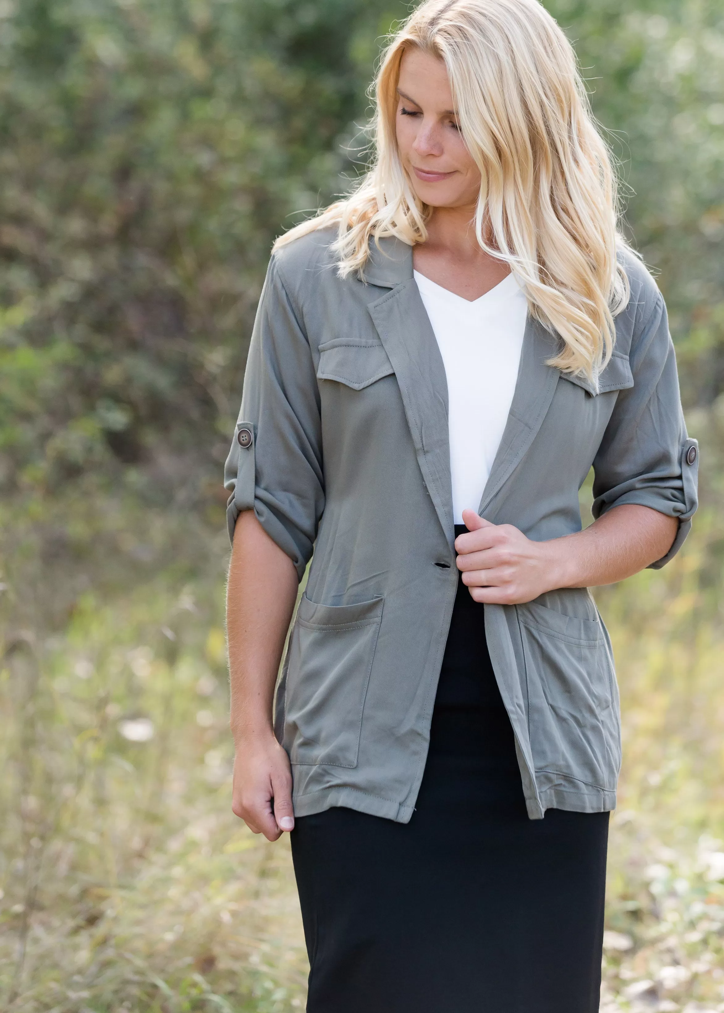 Belted Olive Cargo Jacket - FINAL SALE