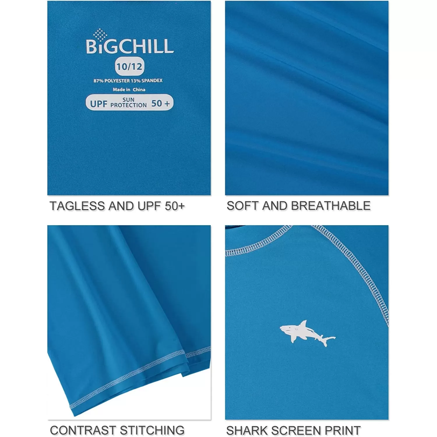 Big Chill Boys 12-24 Months Shark Rash Guard Long Sleeve