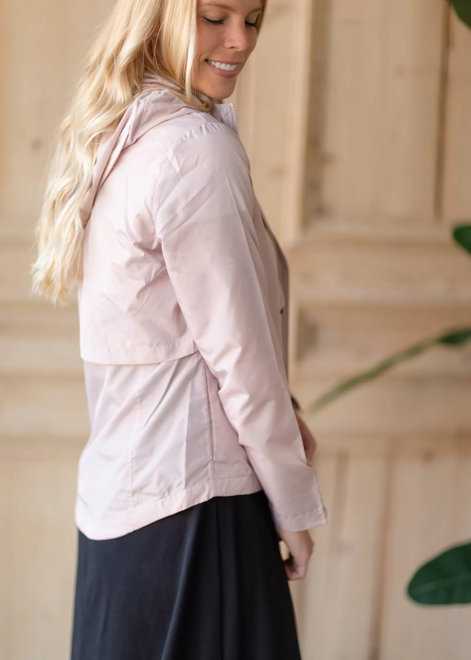 Blush Magnolia Hooded Windbreaker - FINAL SALE