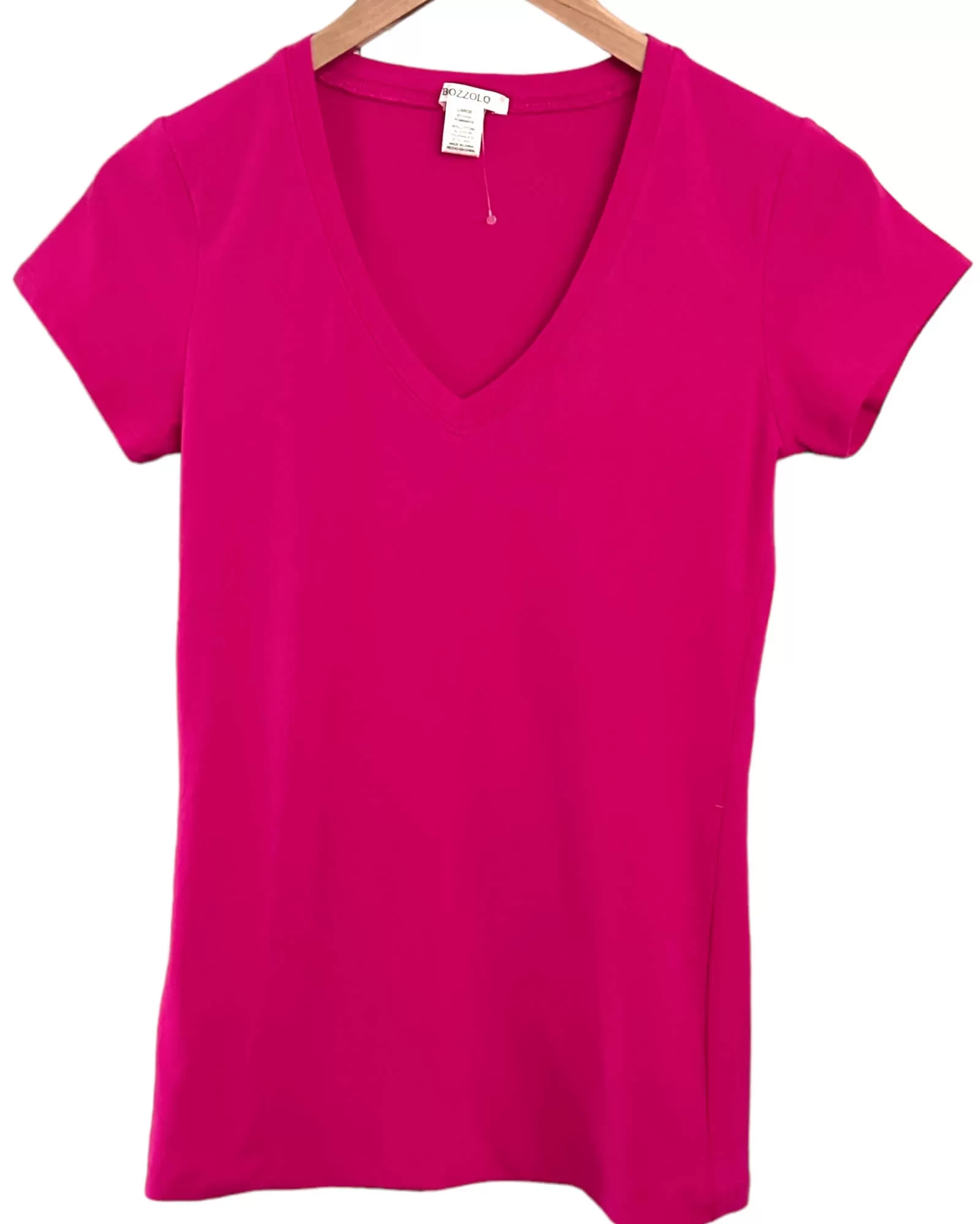 Bright Spring Adorn Pink V-Neck Tee