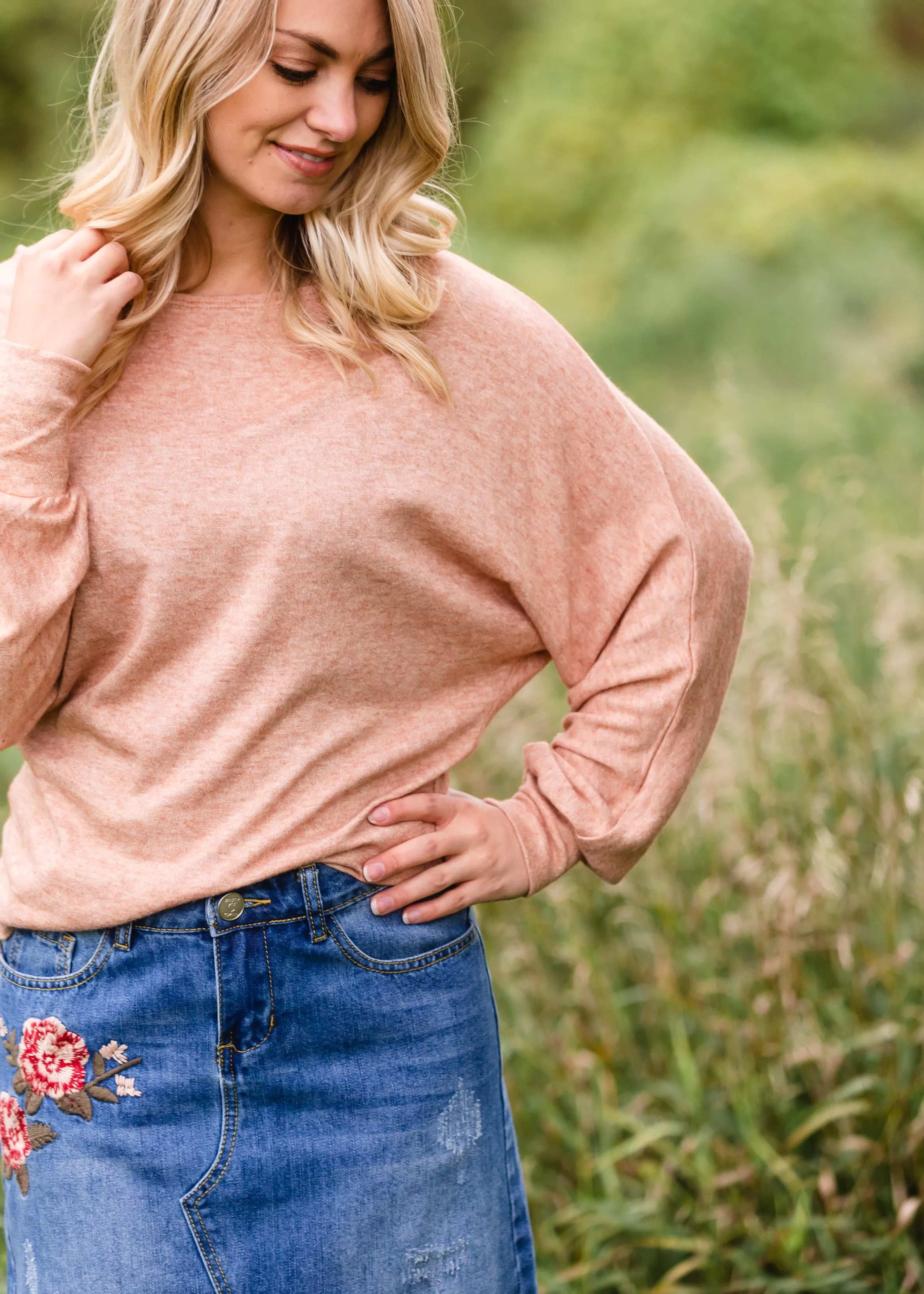 Burnt Orange Boat Neck Top - FINAL SALE