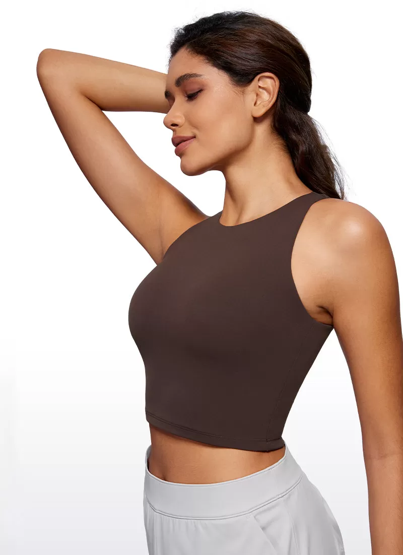 Butterluxe Cropped High Neck Tank Tops Wide Back