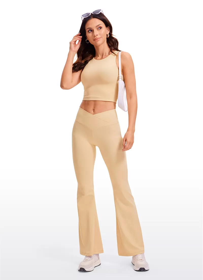 Butterluxe Cropped High Neck Tank Tops Wide Back