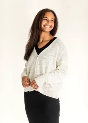 Button Front Drop Shoulder Cardigan - FINAL SALE