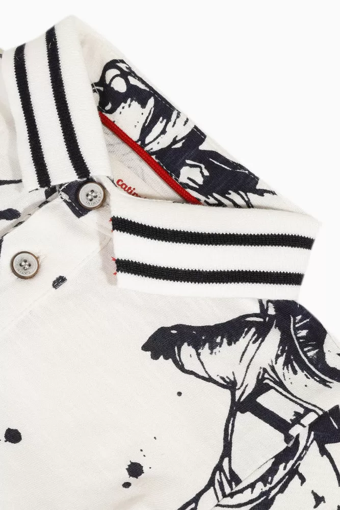 Catimini Astronaut Boys Polo Shirt (Size 3 left)