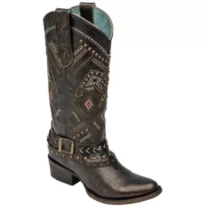 Corral Boots LD Copper/Red Studded Thunderbird & Harness C2932