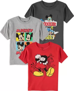 Disney Boys' 2T-4T Mickey Mouse 3 Pack T-Shirt Bundle