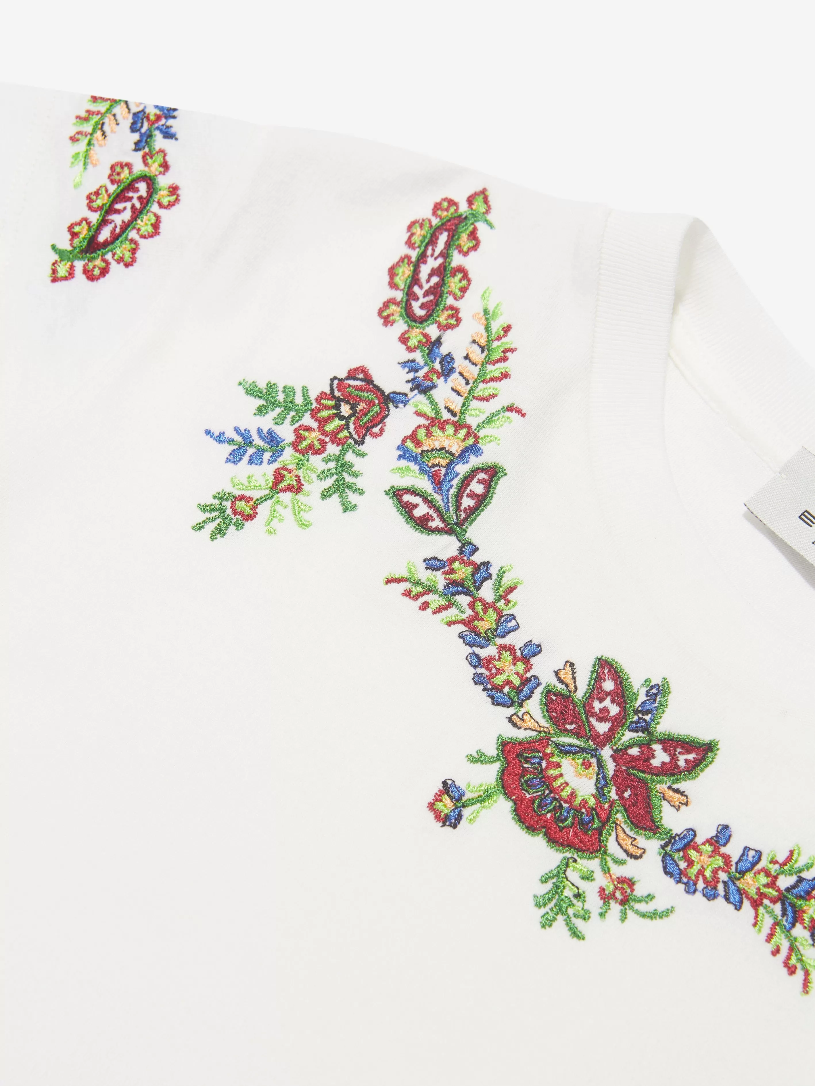 Etro Girls Floral Print T-Shirt in Ivory