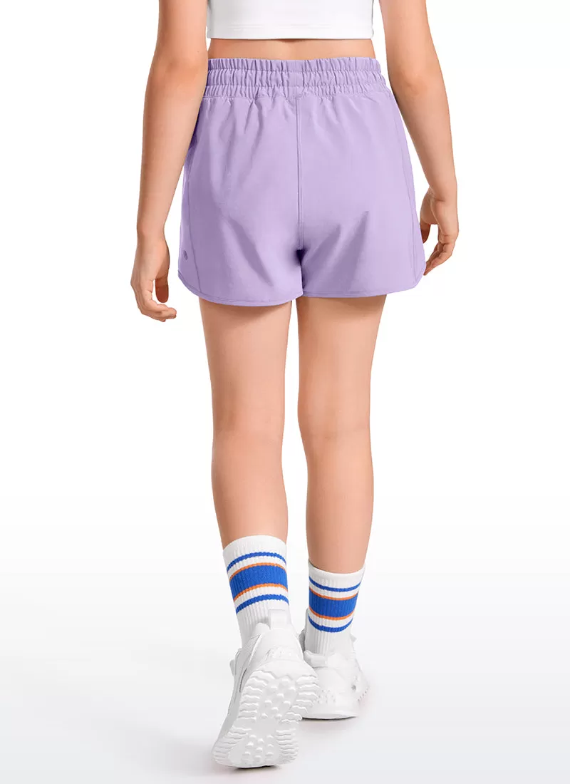 Feathery-Fit Soft Girls Mesh Liner Shorts with Zip Pockets