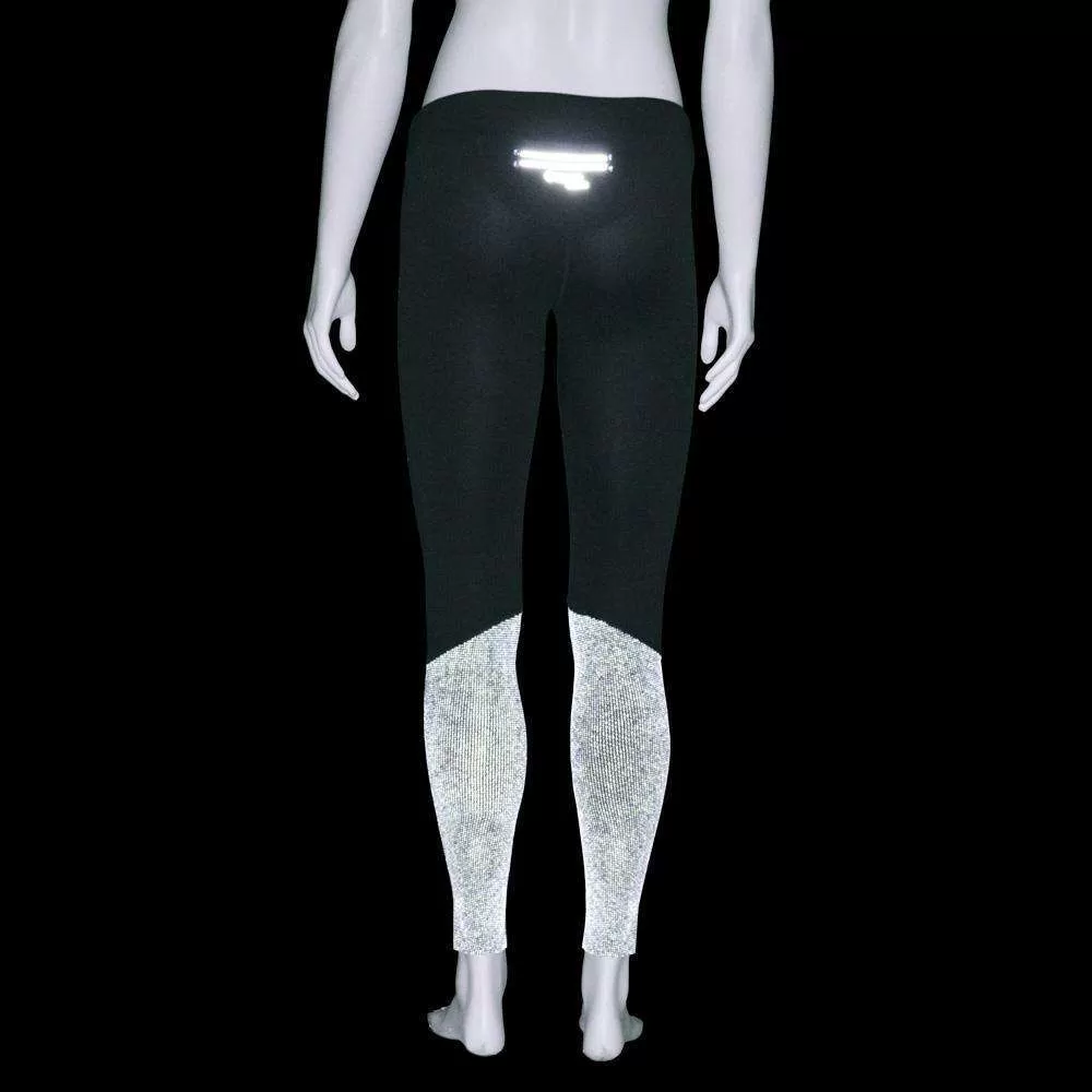 FINAL SALE: Satellite Reflective Women's Cold Weather Running Tight in Black Firenz