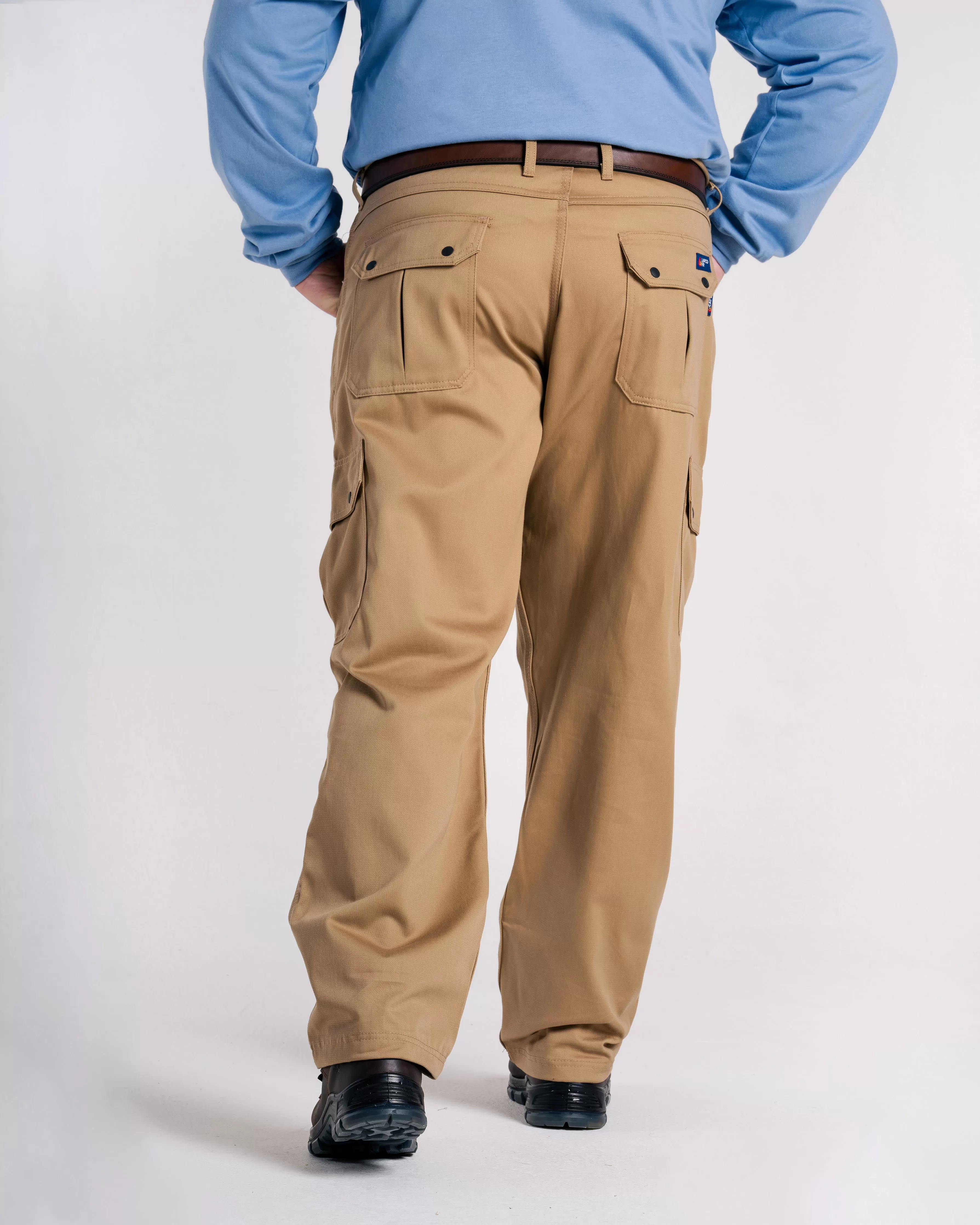 FR Cargo Pants | 46-60 Waist | 9oz. 100% Cotton | Khaki