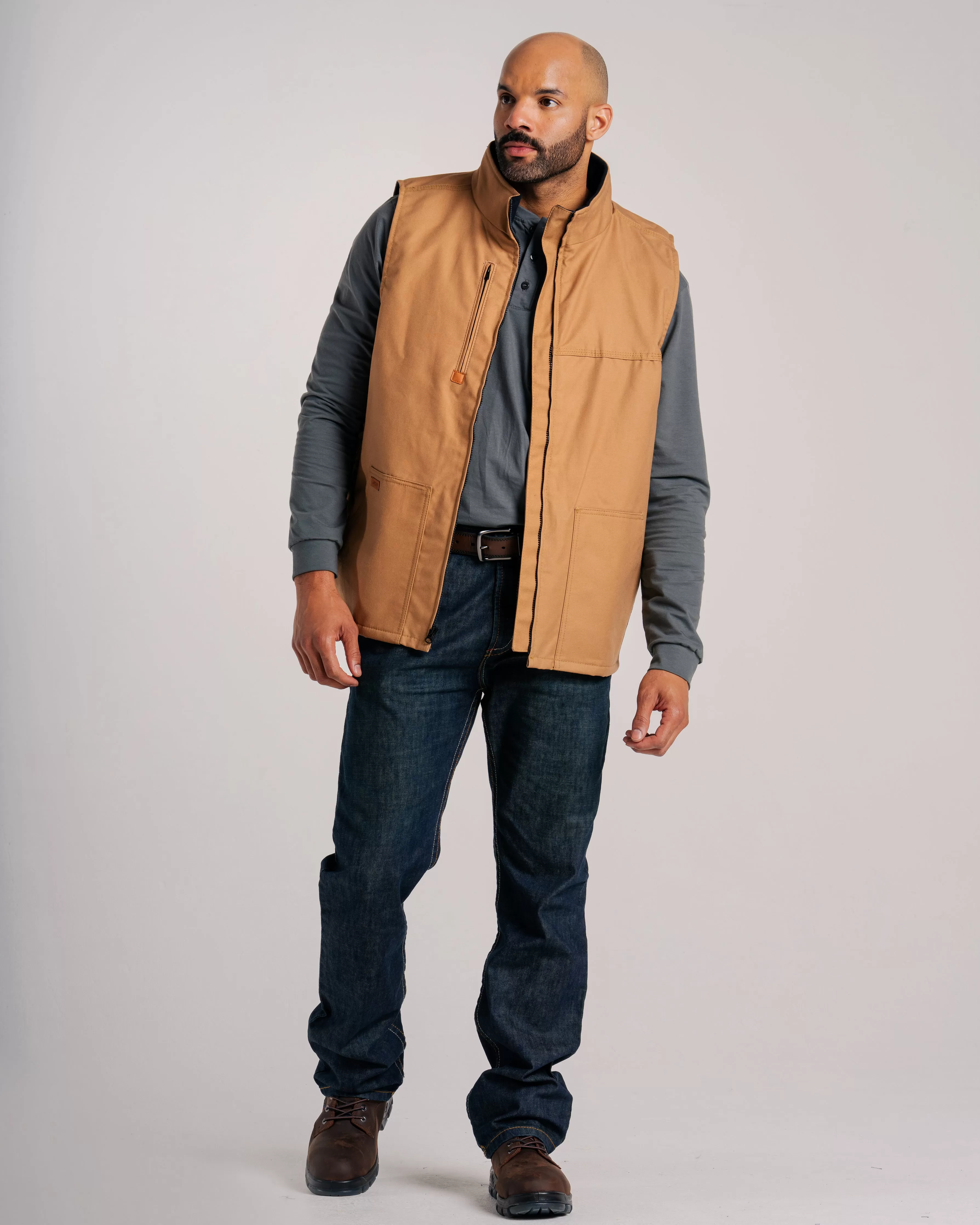 FR Fleece Lined Vest with Windshield Technology | Brown