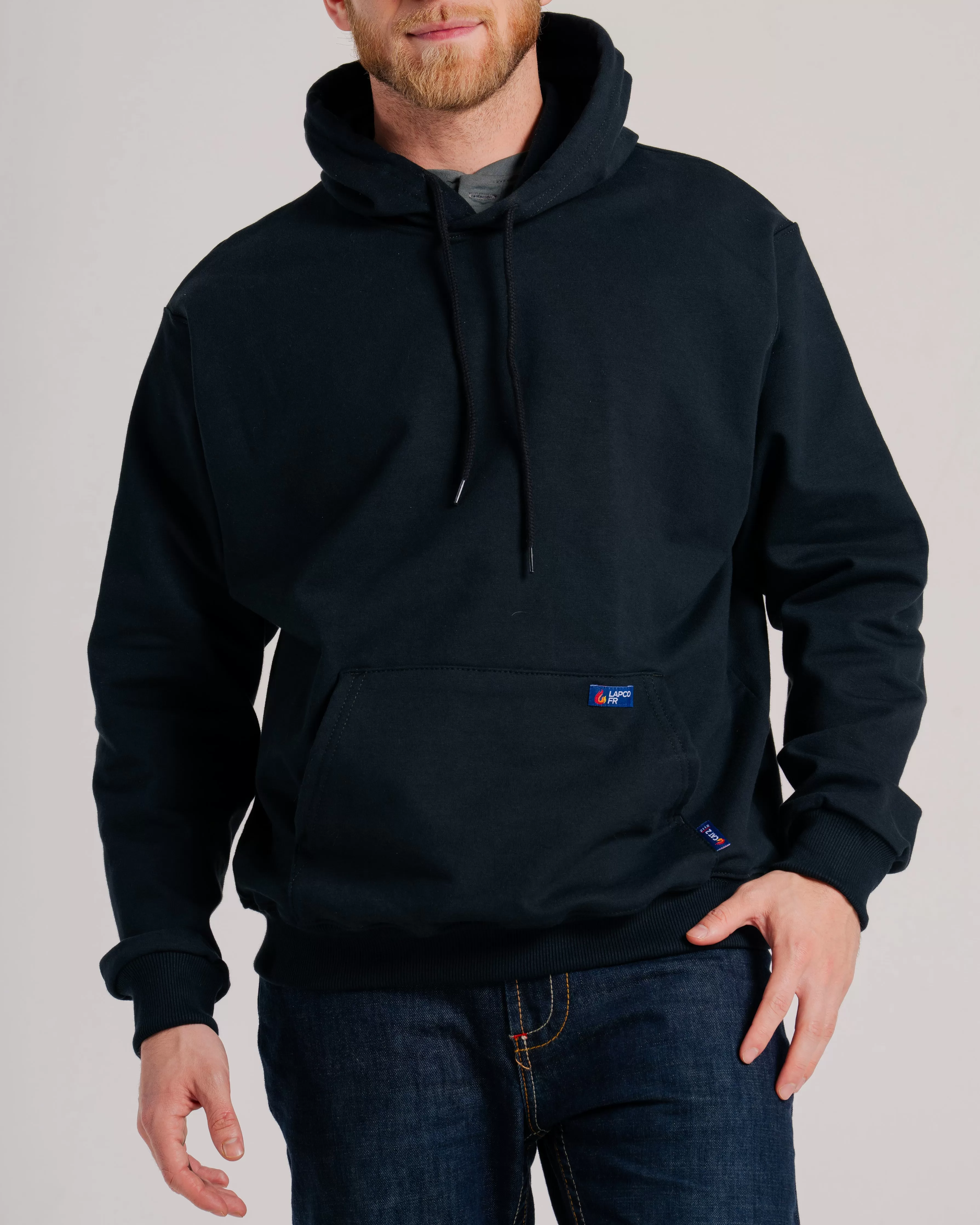 FR Hoodie Sweatshirt | 12oz.  95/5 Blend Fleece | Black