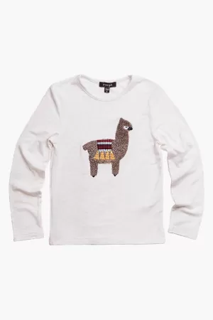 Imoga Ariana Girls Shirt - Llama Oatmeal