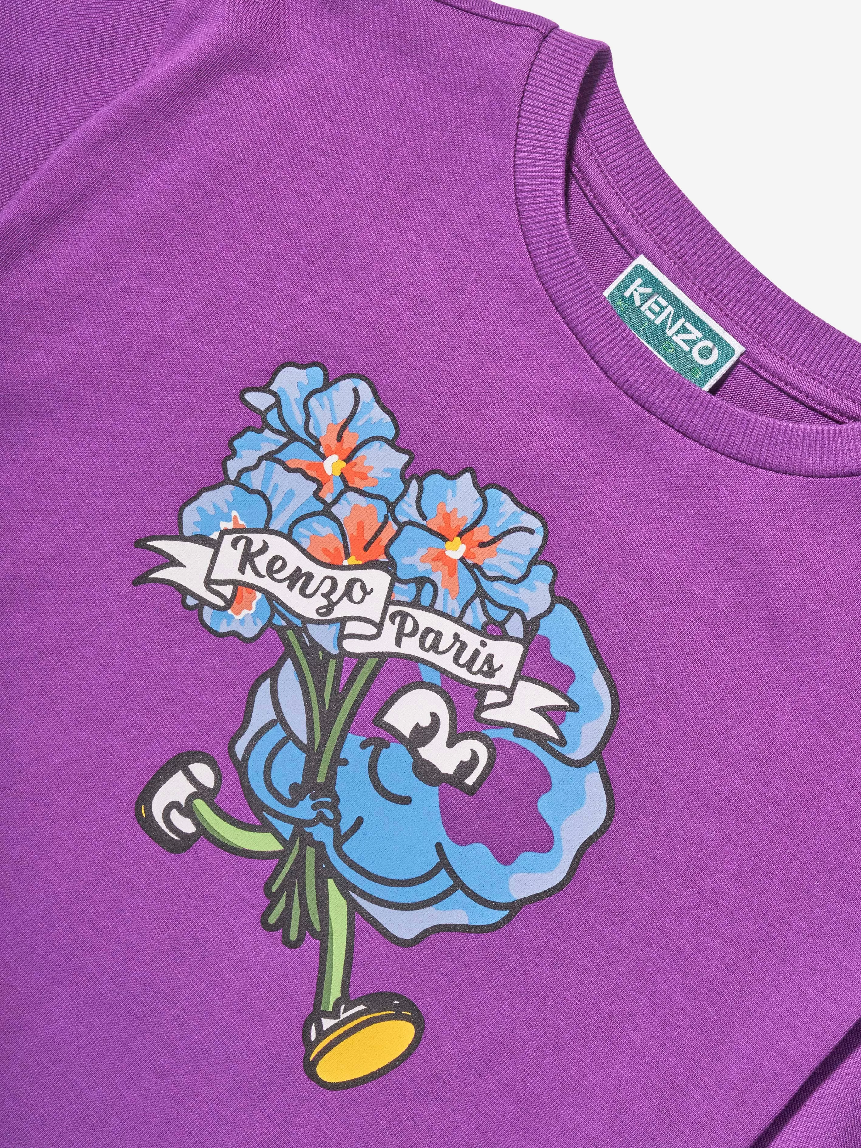 KENZO Boys Boke Flower T-Shirt in Purple