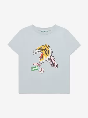 KENZO Boys Logo T-Shirt in Blue