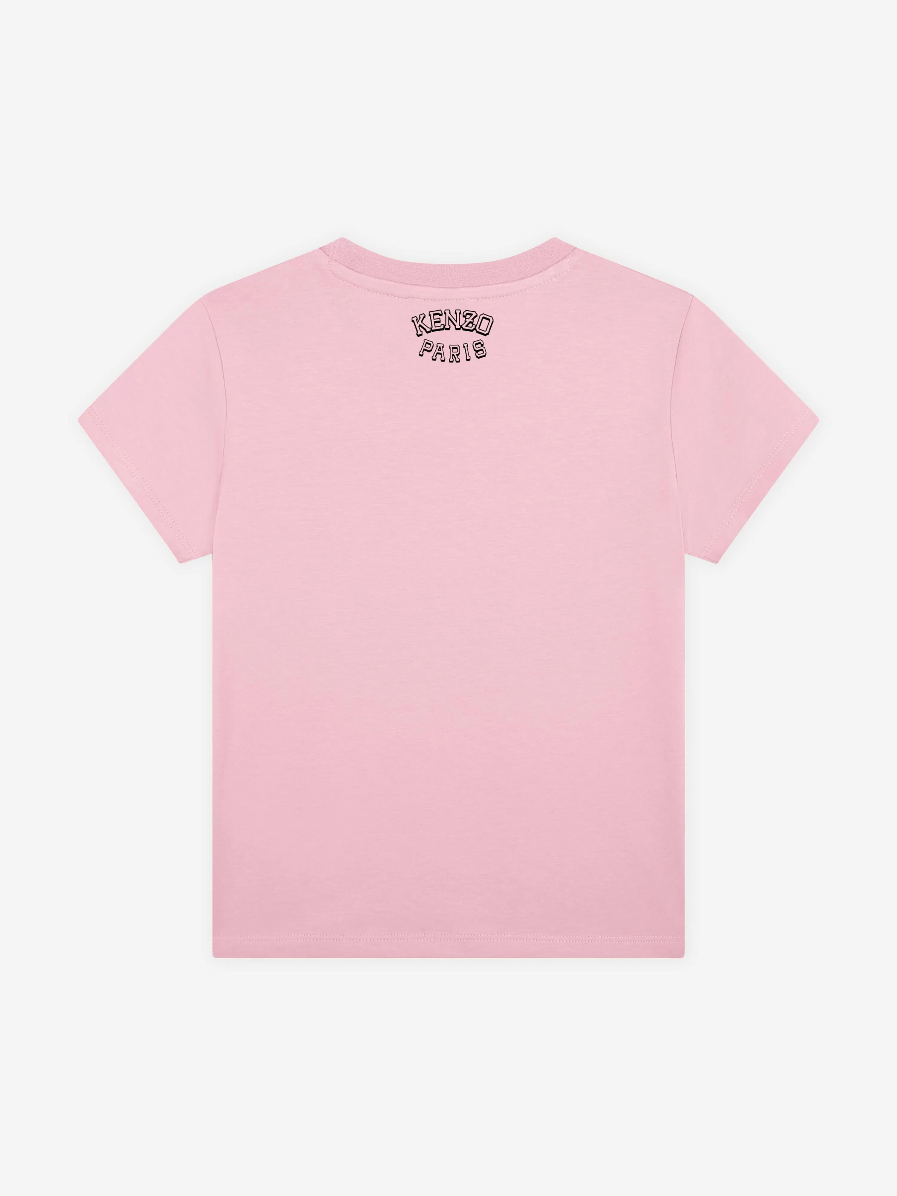 KENZO Girls Tiger Logo T-Shirt in Pink