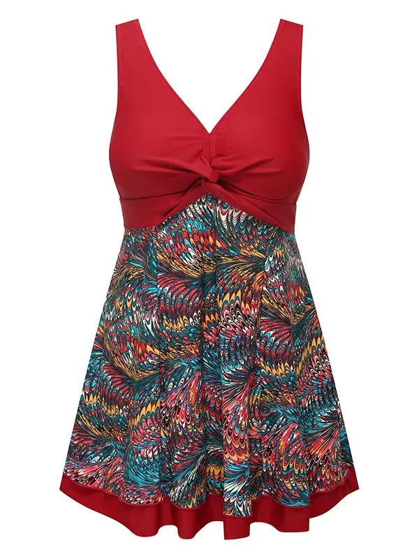 Modest Swimwear for Women and Slimming Peacock Skirted Swimdress