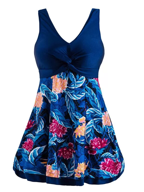 Modest Swimwear for Women and Slimming Peacock Skirted Swimdress