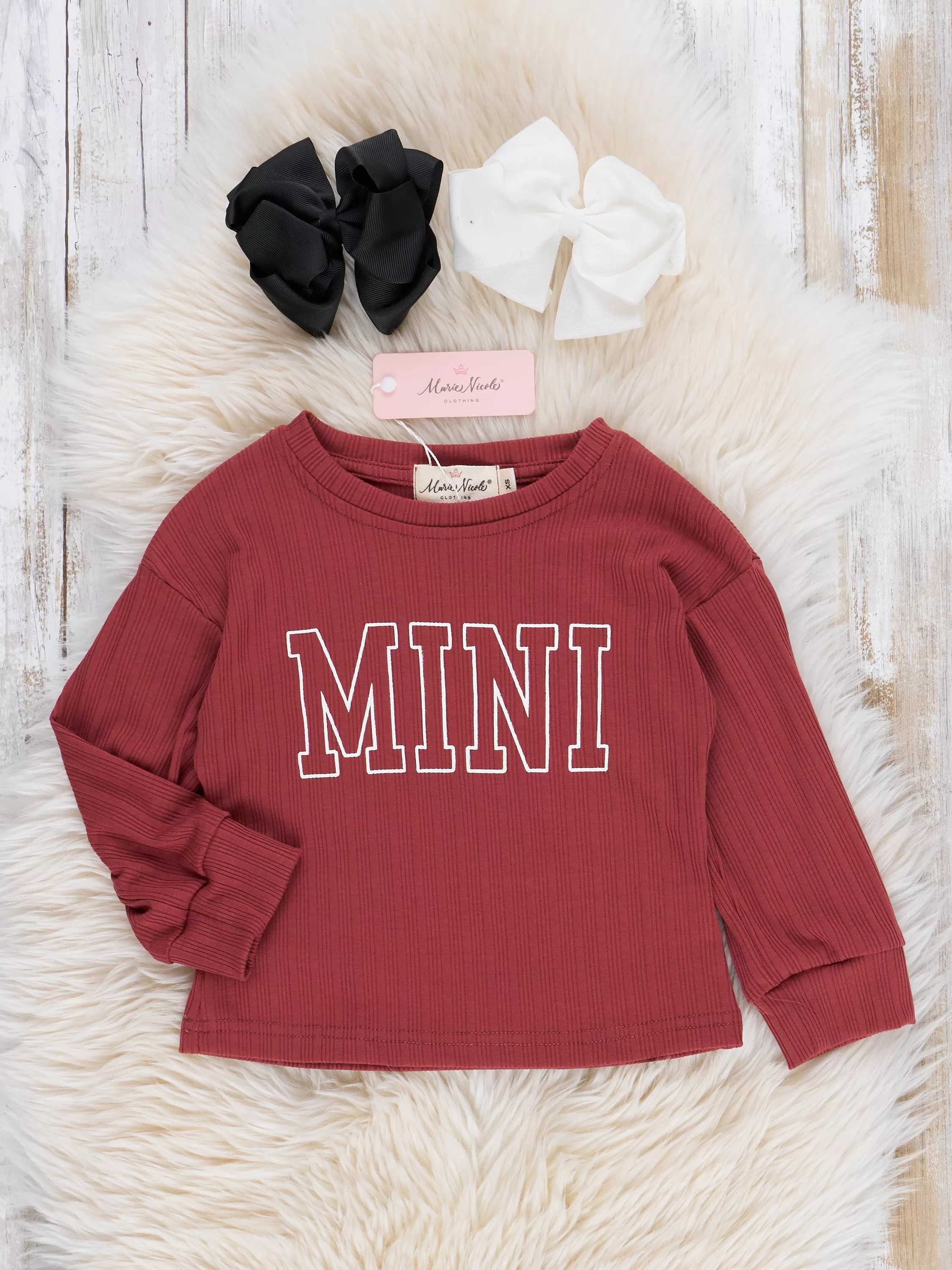 Mom & Me Berry "Mama/Mini" Ribbed Shirt