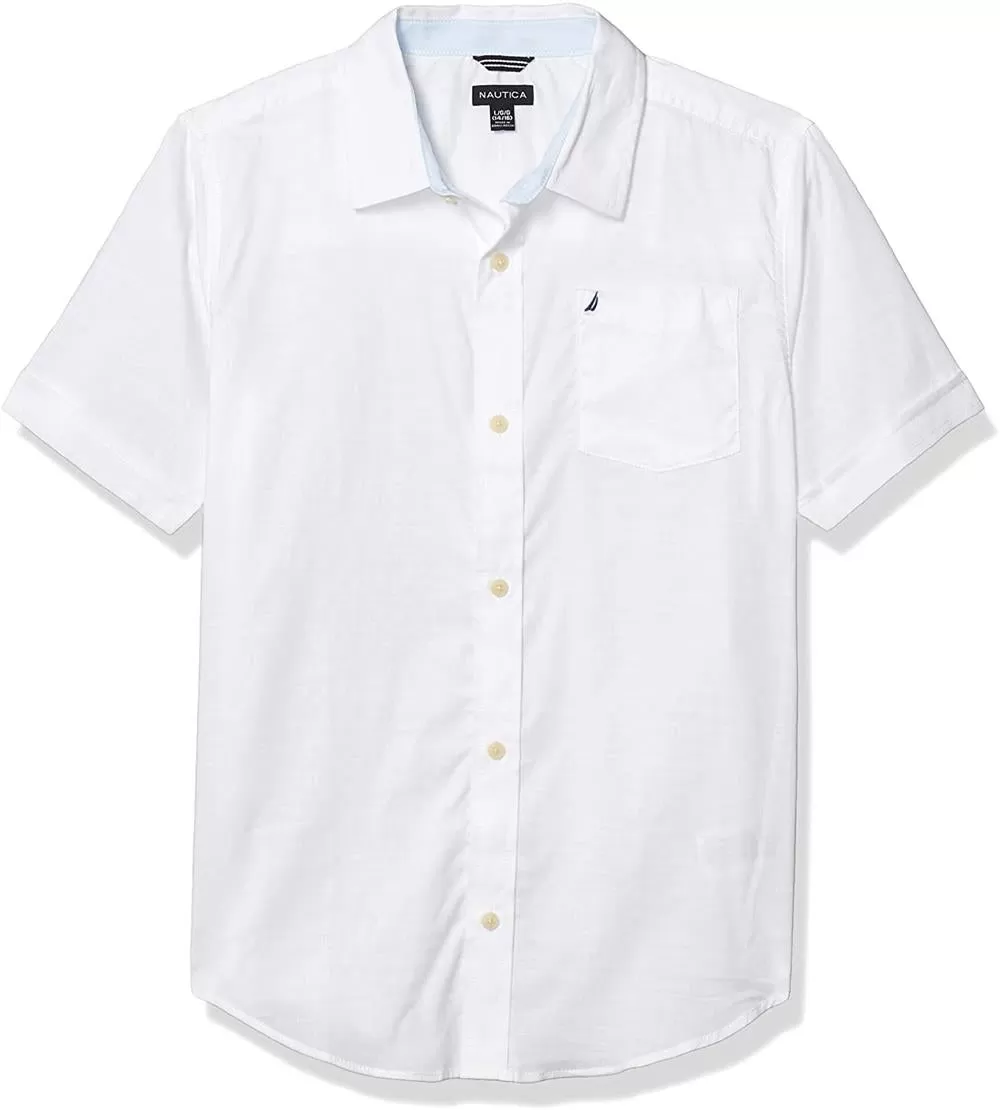 Nautica Boys 8-20 Short Sleeve Chambray Woven Shirt