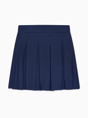 Navy Isabela Girl Pleated Skirt