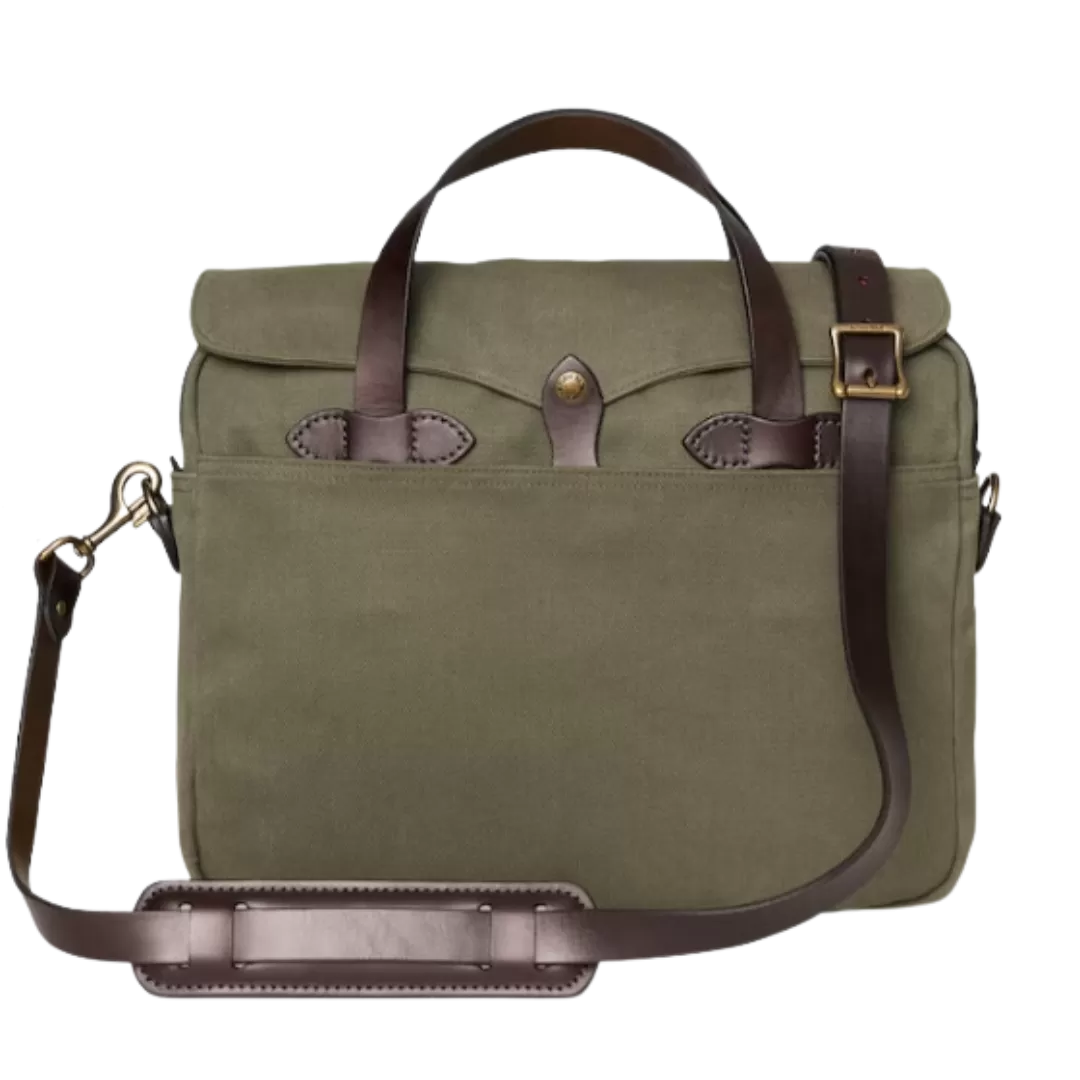 Original Briefcase in Rugged Twill - Otter Green