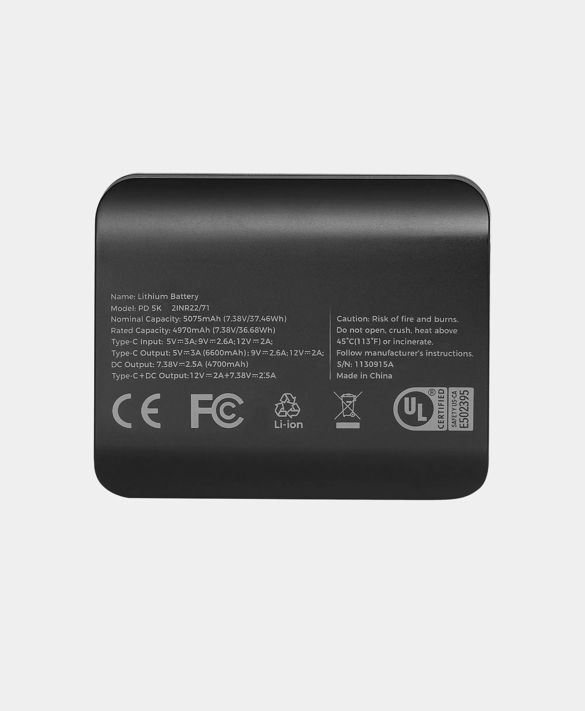 PD 5K Rechargeable Battery (USB-C, 24W Power Delivery)