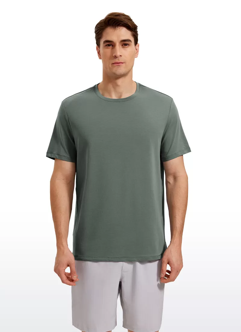 Pima Cotton T-Shirts Short Sleeve Crew Neck