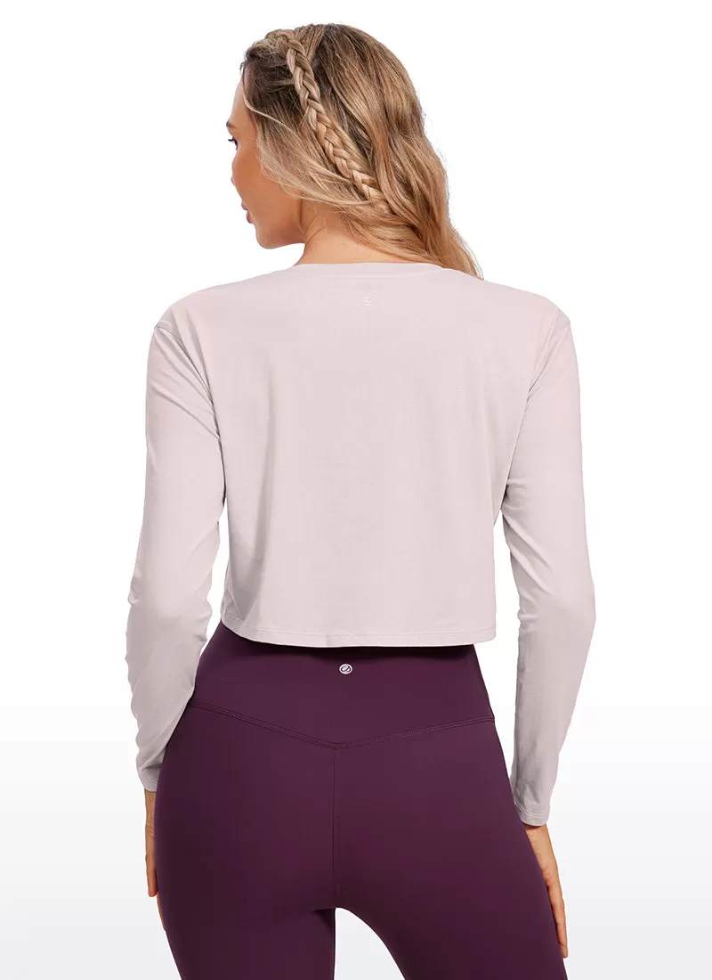 Pima Cotton Workout Cropped Long Sleeve