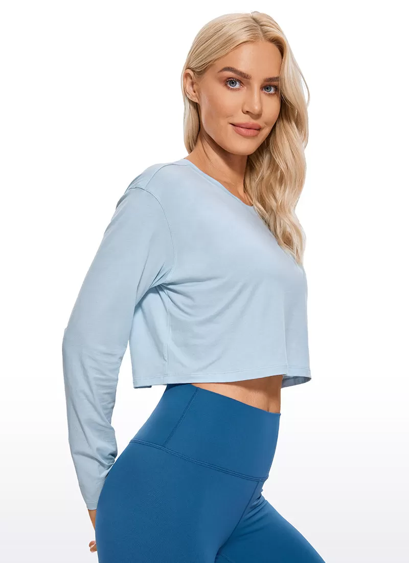 Pima Cotton Workout Cropped Long Sleeve