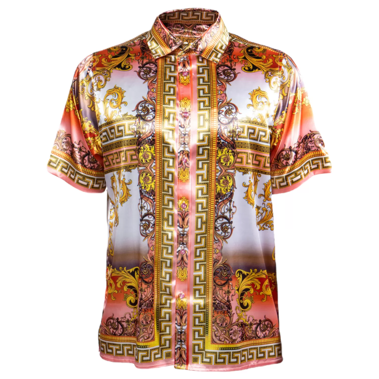 Prestige Luxury Shirt (Peach/White/Coral) 404