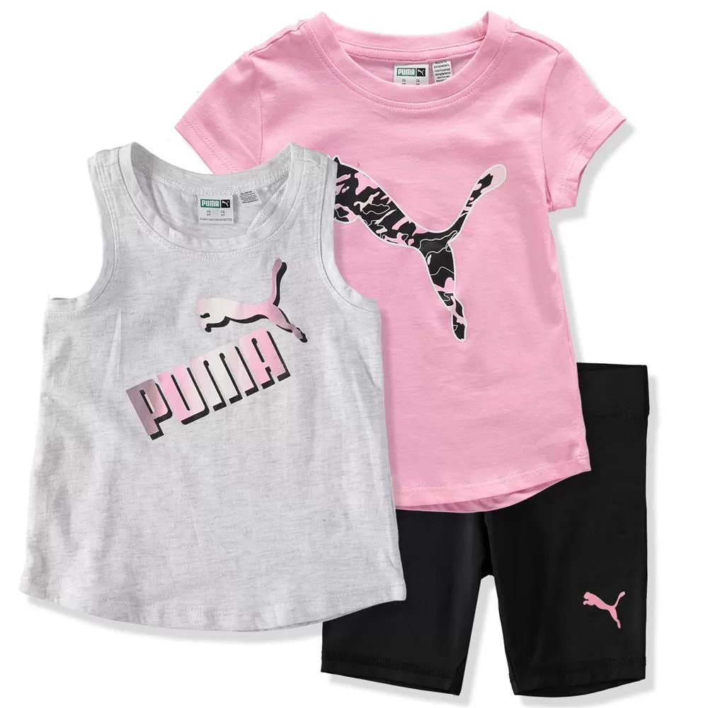 Puma Girls 2T-4T 3-Piece Short Set