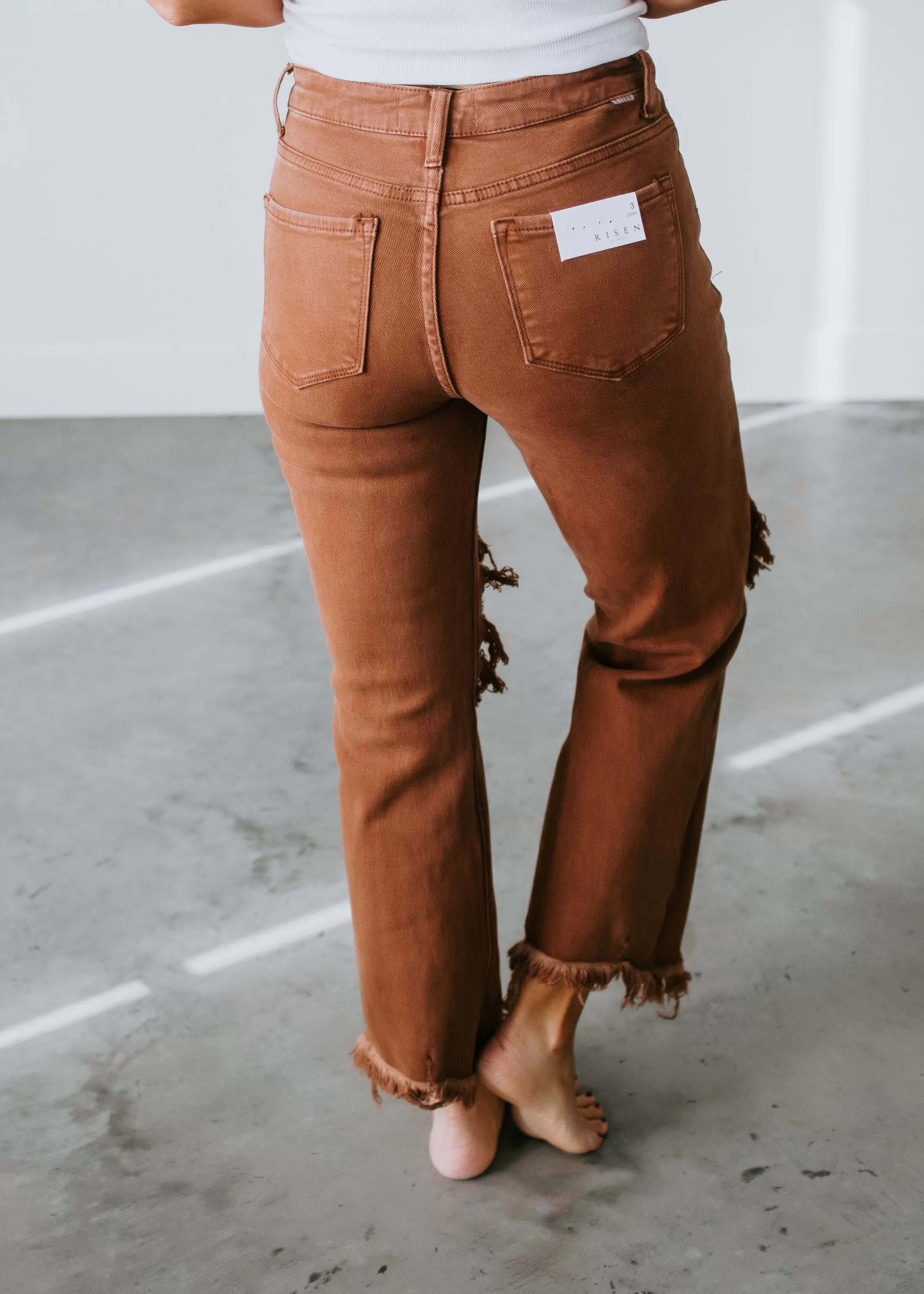 Randie Distressed Straight Pants