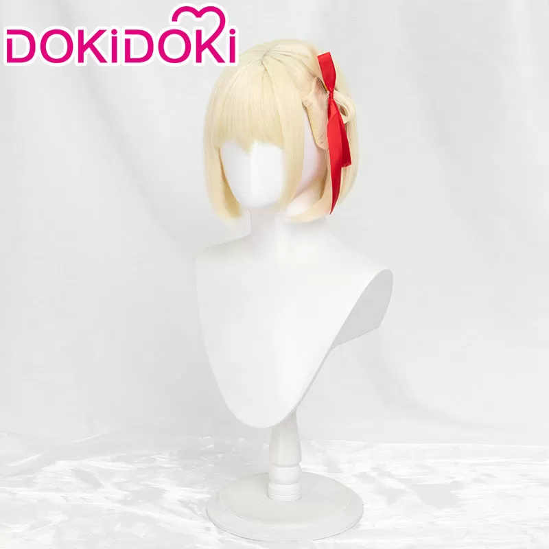 【Ready For Ship】DokiDoki Anime Lycoris Recoil Cosplay Nishikigi Chisato Cosplay Wig Short Blonde