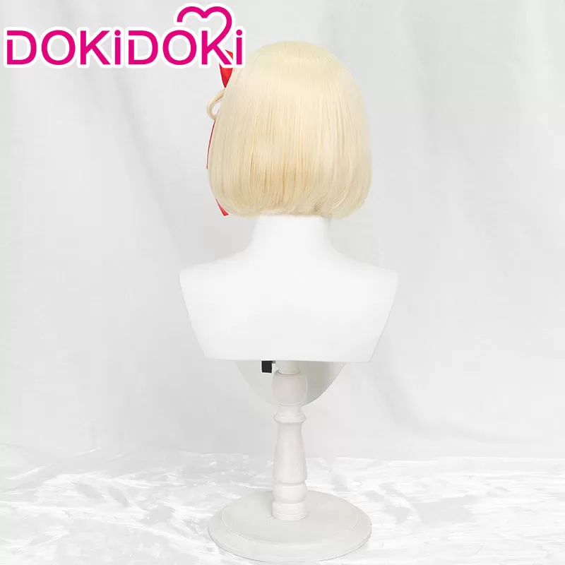 【Ready For Ship】DokiDoki Anime Lycoris Recoil Cosplay Nishikigi Chisato Cosplay Wig Short Blonde