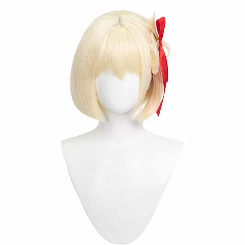 【Ready For Ship】DokiDoki Anime Lycoris Recoil Cosplay Nishikigi Chisato Cosplay Wig Short Blonde