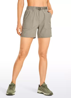 Ripstop Mid-Rise Hiking Shorts with Belt 6''